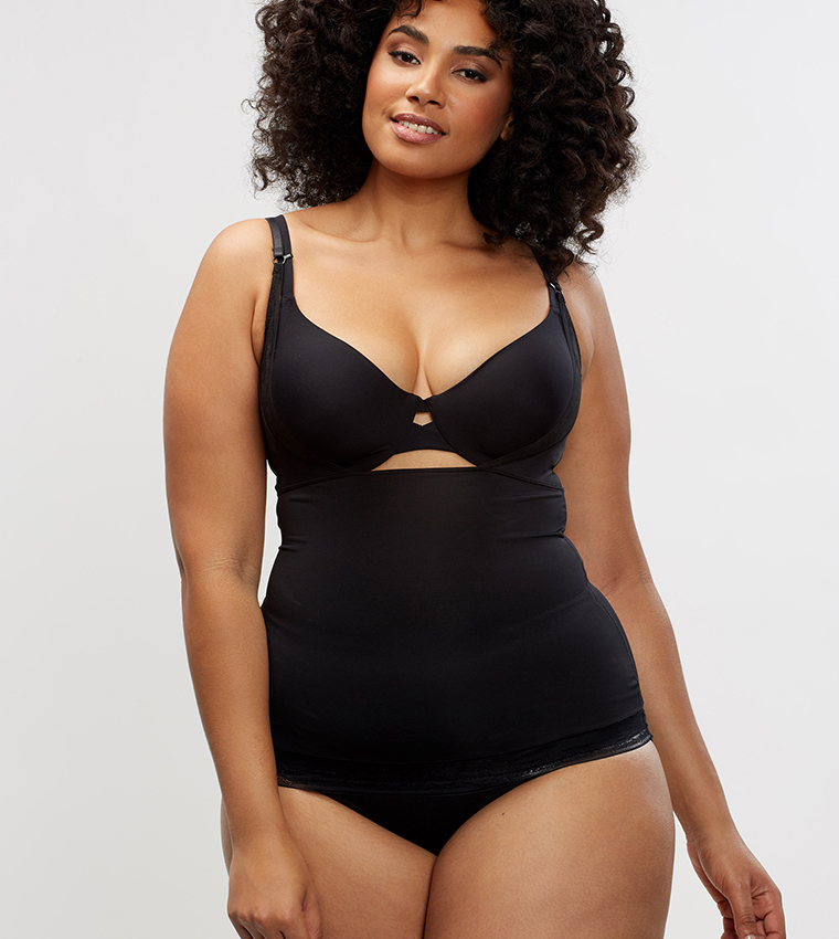 Lace Cami Control Shapewear-Black