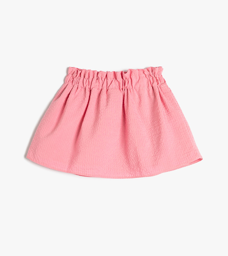 Textured Paperbag Waist Mini Skirt