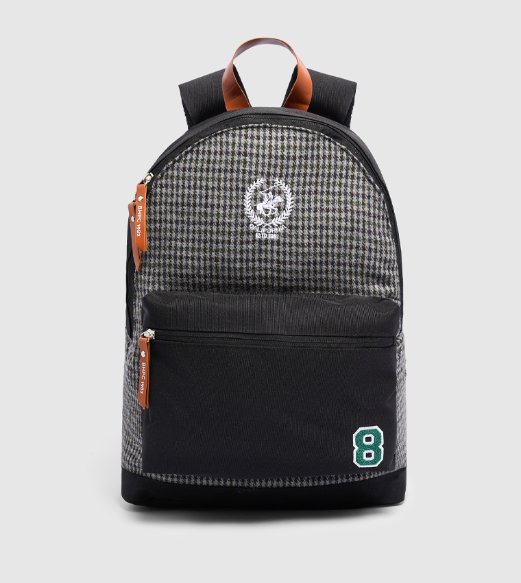 Houndstooth Patterned Backpack