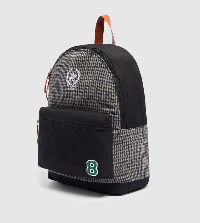 Houndstooth Patterned Backpack