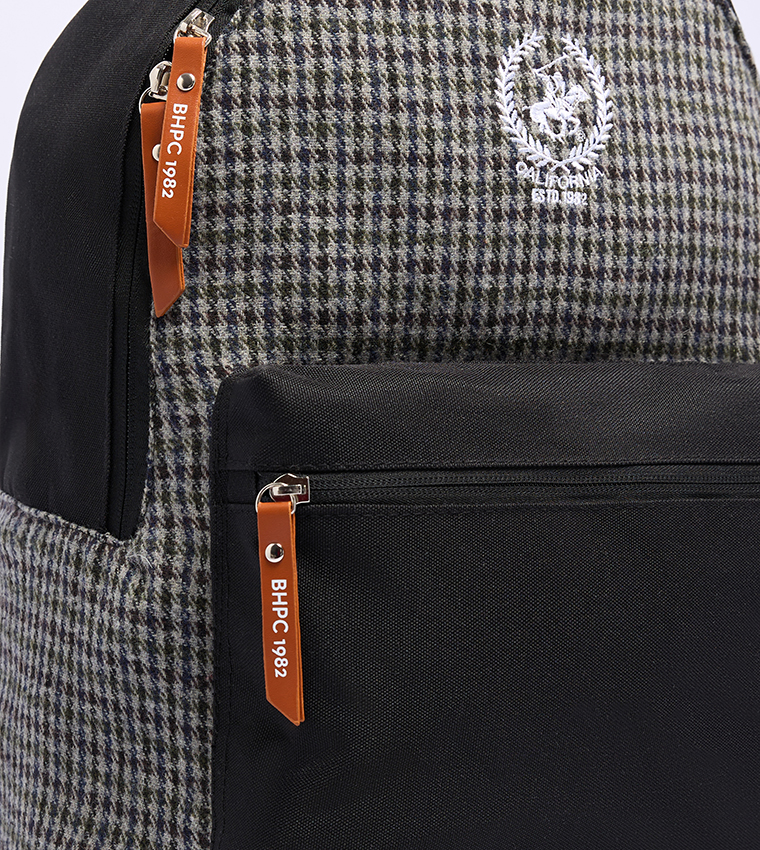 Houndstooth Patterned Backpack