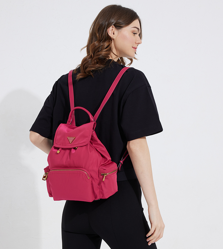 Guess Pink Backpack with Drawstring Closure Pink Quilted Backpack | GUESS main image 3
