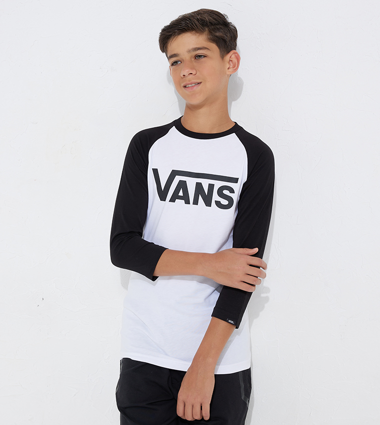 Buy Vans Boy\'s Oman Shirt Raglan T White 6thStreet Classic | In