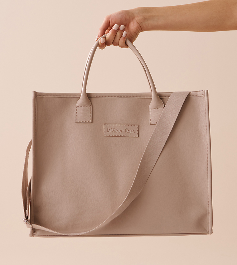 Buy La Vie En Rose Minimalist Tote Bag In Beige 6thStreet Kuwait