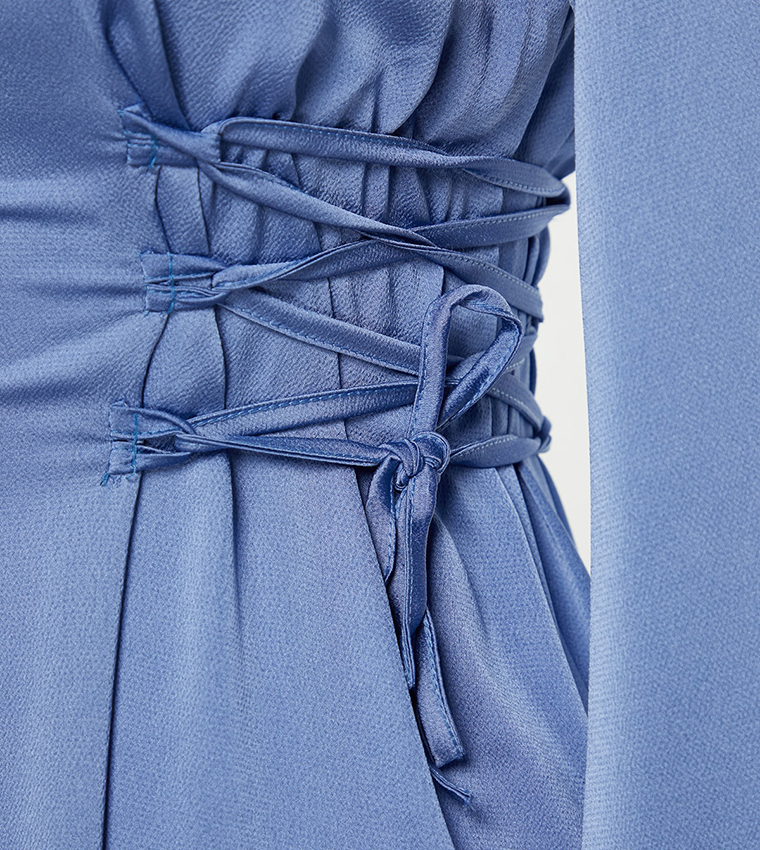 Tie Detail Satin Midaxi Dress