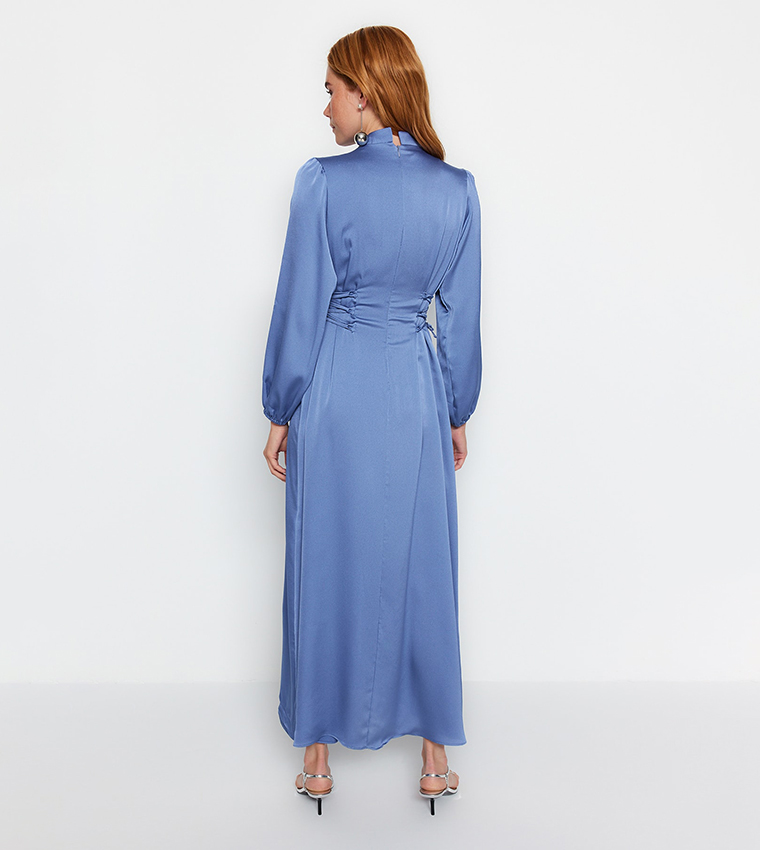 Tie Detail Satin Midaxi Dress