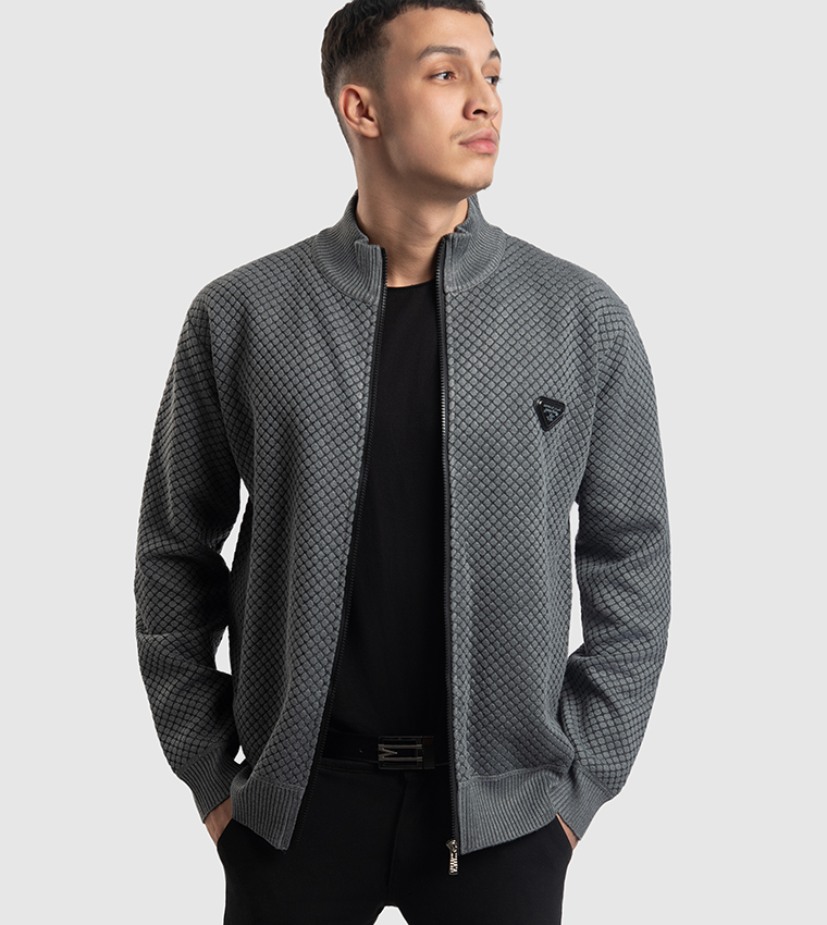 Knitted High Neck Jacket