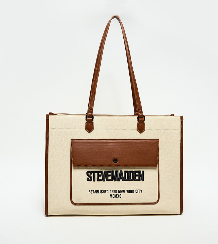 Logo Detail Front Pocket Tote Bag