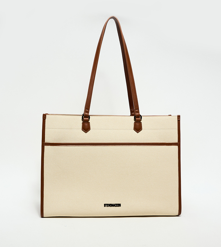 Logo Detail Front Pocket Tote Bag