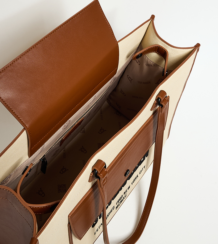 Logo Detail Front Pocket Tote Bag