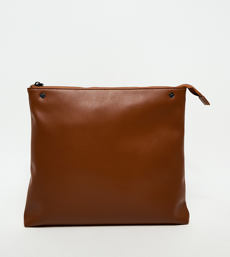 Logo Detail Front Pocket Tote Bag