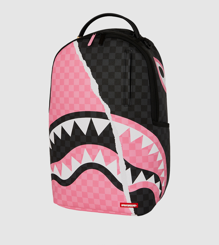 Pink And Black Tear Sip Backpack