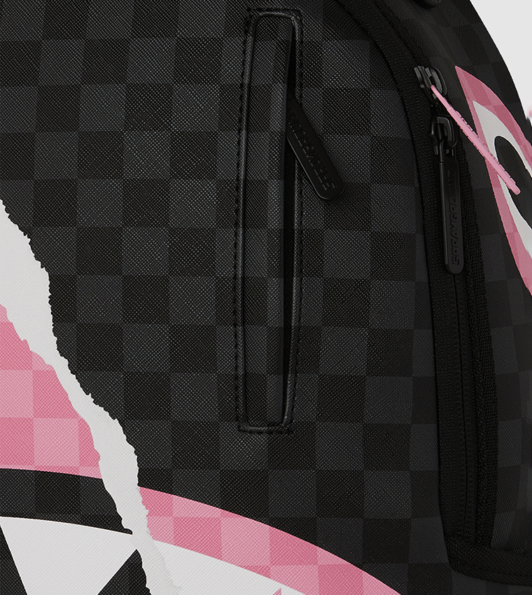Pink And Black Tear Sip Backpack