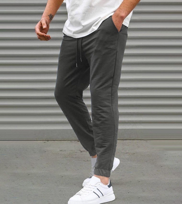 Solid Drawstring Waist Joggers