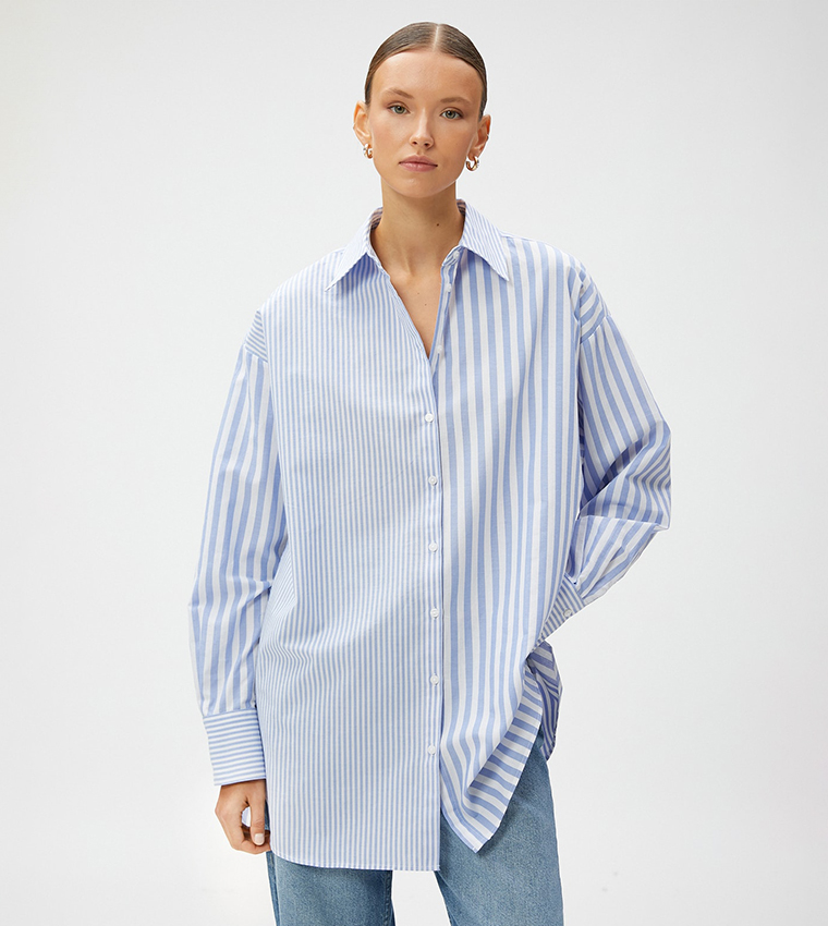 Striped Long Sleeves Oversized Shirt
