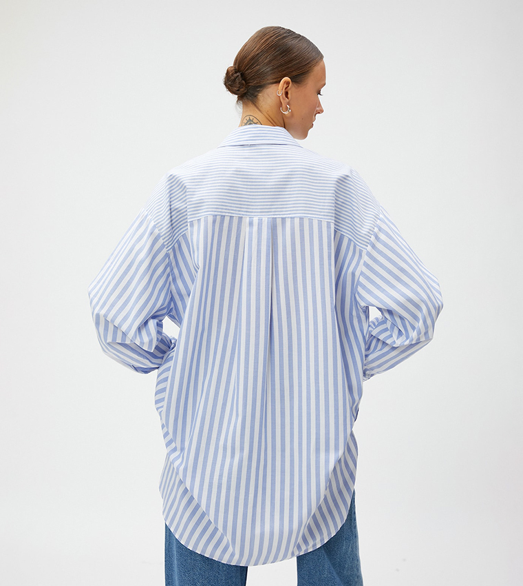 Striped Long Sleeves Oversized Shirt