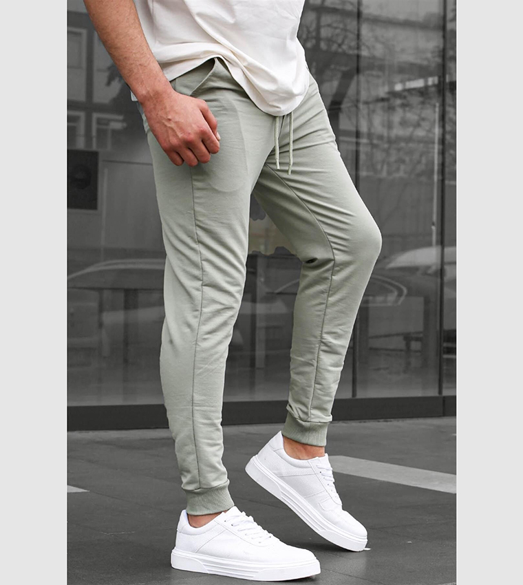 Solid Drawstring Waist Joggers