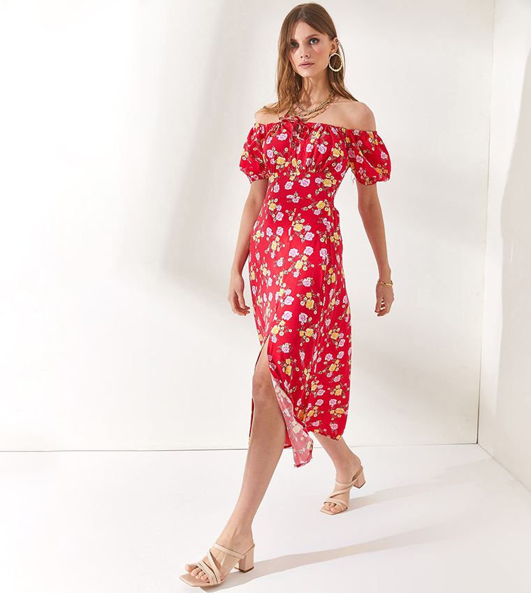 Casual off the shoulder hotsell midi dress