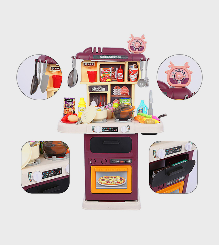 Kitchen Role-Play Set with Spraying & Run Water Function Plus- 64 Pieces