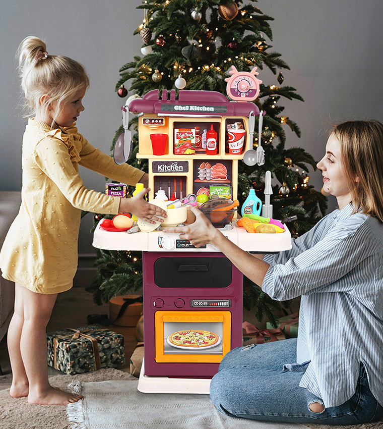 Kitchen Role-Play Set with Spraying & Run Water Function Plus- 64 Pieces