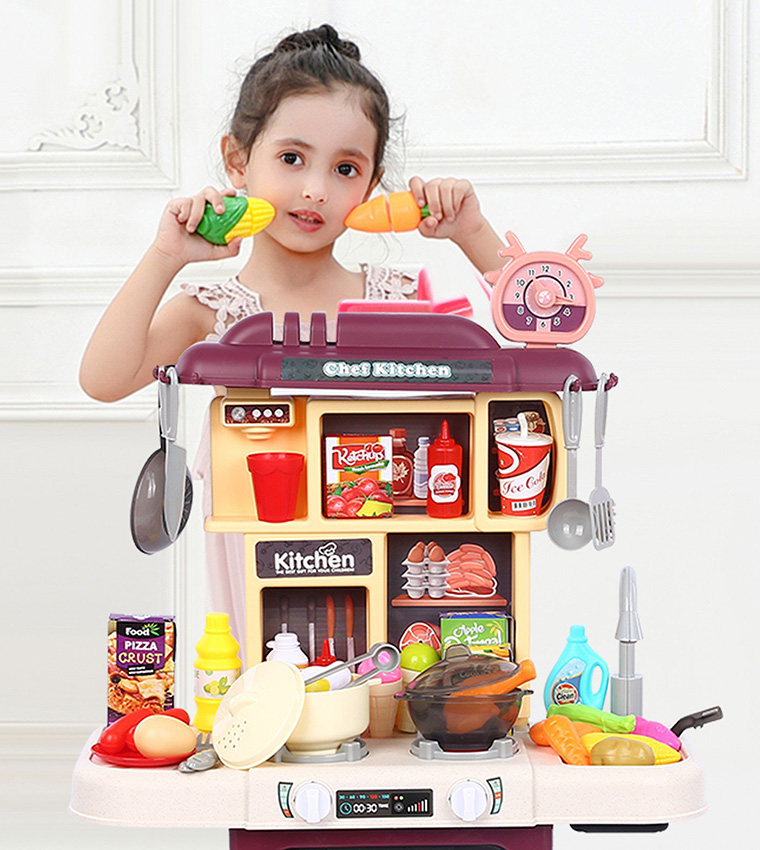 Kitchen Role-Play Set with Spraying & Run Water Function Plus- 64 Pieces