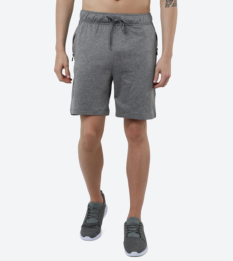 Melange Drawstring Waist Shorts