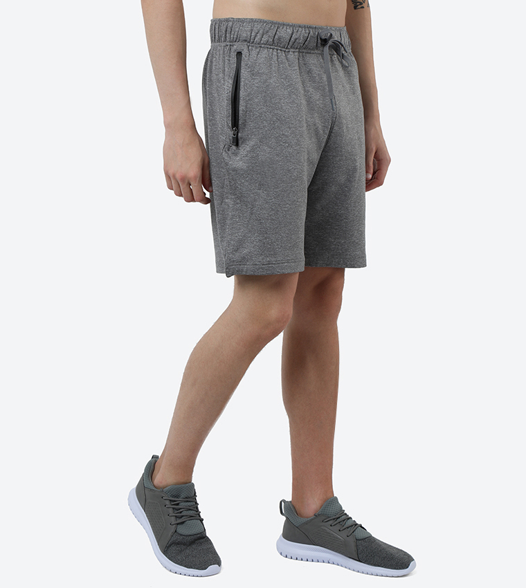 Melange Drawstring Waist Shorts