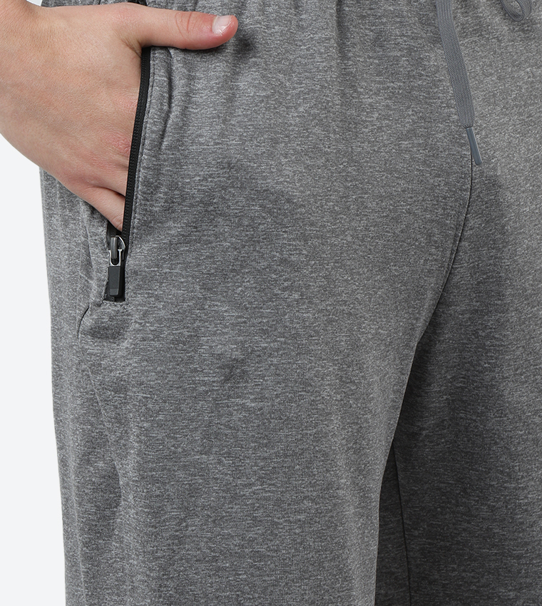 Melange Drawstring Waist Shorts