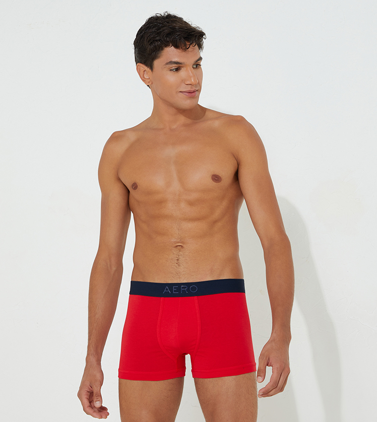 Buy Aeropostale Aero Guys Stretch Solid Trunks In Red