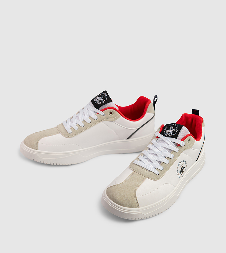 Logo Embroidered Lace-Up Sneakers