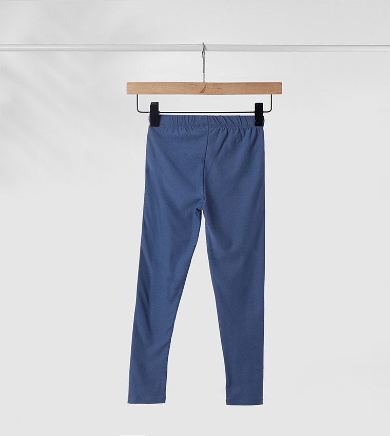 Printed Vintage Indigo 2 Pack Leggings Set-Blue