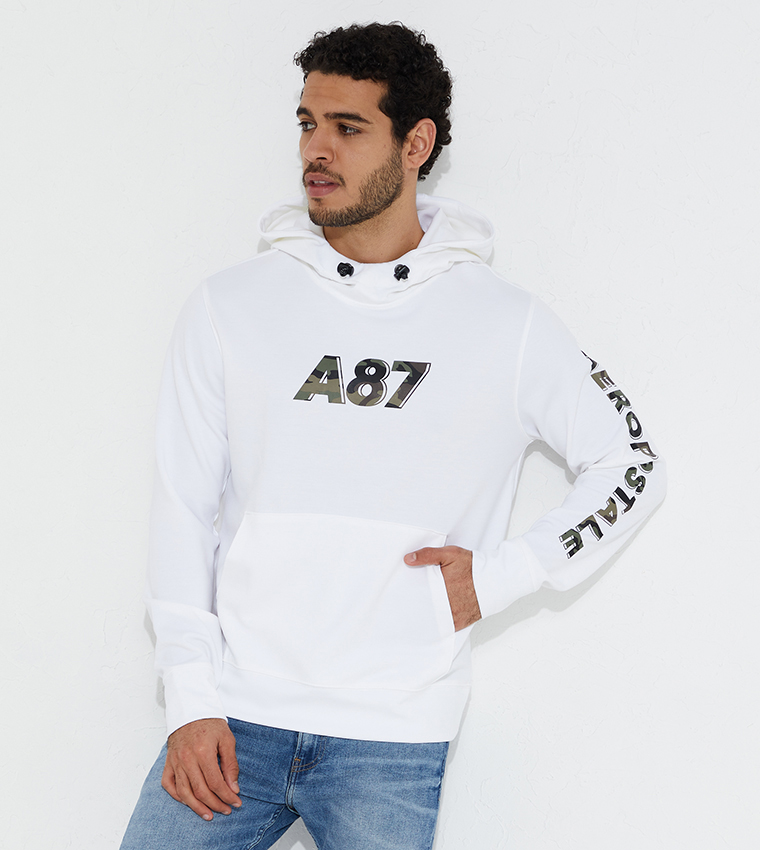 Buy Aeropostale Hoodie With Kangaroo Pocket In White 6thStreet Bahrain