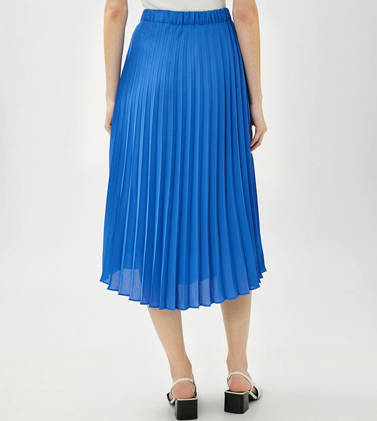 Buy Koton Outlet Pleated Mini Skirt In Blue 6thStreet UAE