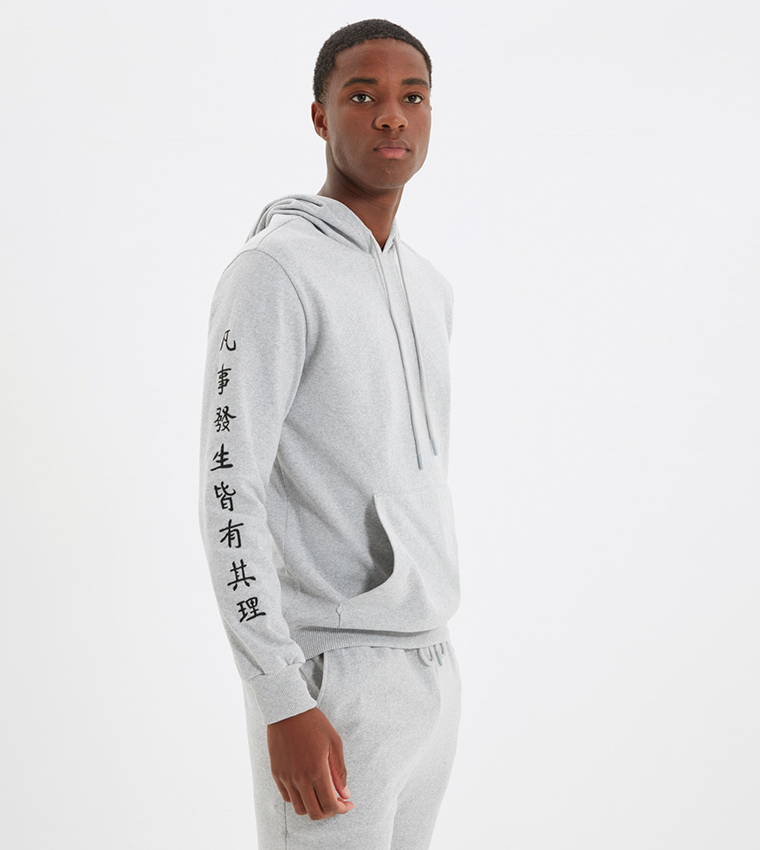 Embroidered Hooded Regular Fit Tracksuit Set