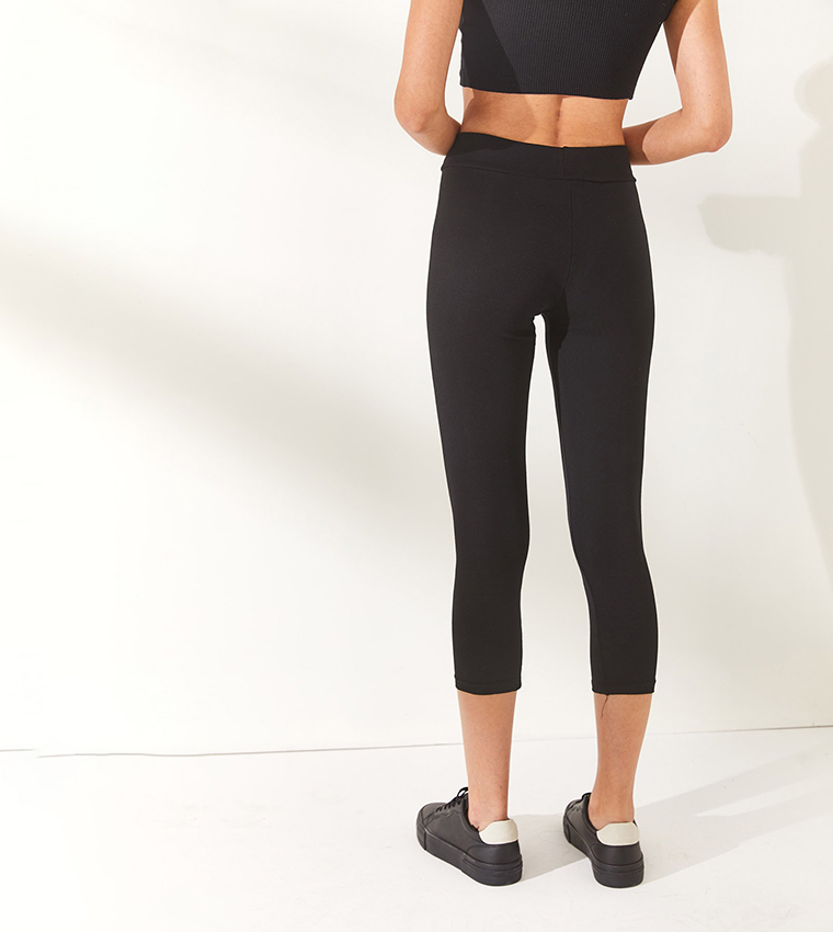 Wrap Around 7/8 Leggings, Black