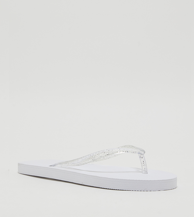 Aeropostale Girl's Glitter Jelly Strap Flip-Flops