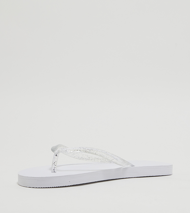 Aeropostale Girl's Glitter Jelly Strap Flip-Flops