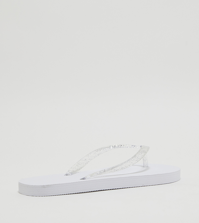 Aeropostale Girl's Glitter Jelly Strap Flip-Flops