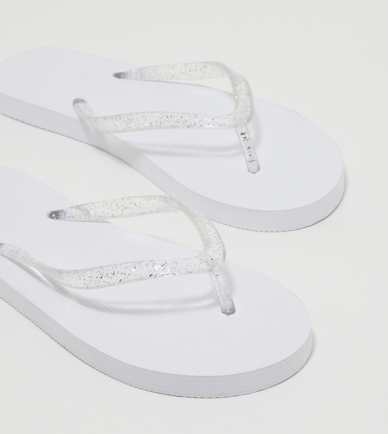 Aeropostale Girl's Glitter Jelly Strap Flip-Flops