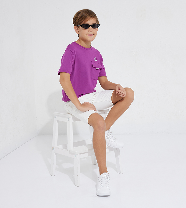 Aero Boy's Logo Embroidered T-Shirt