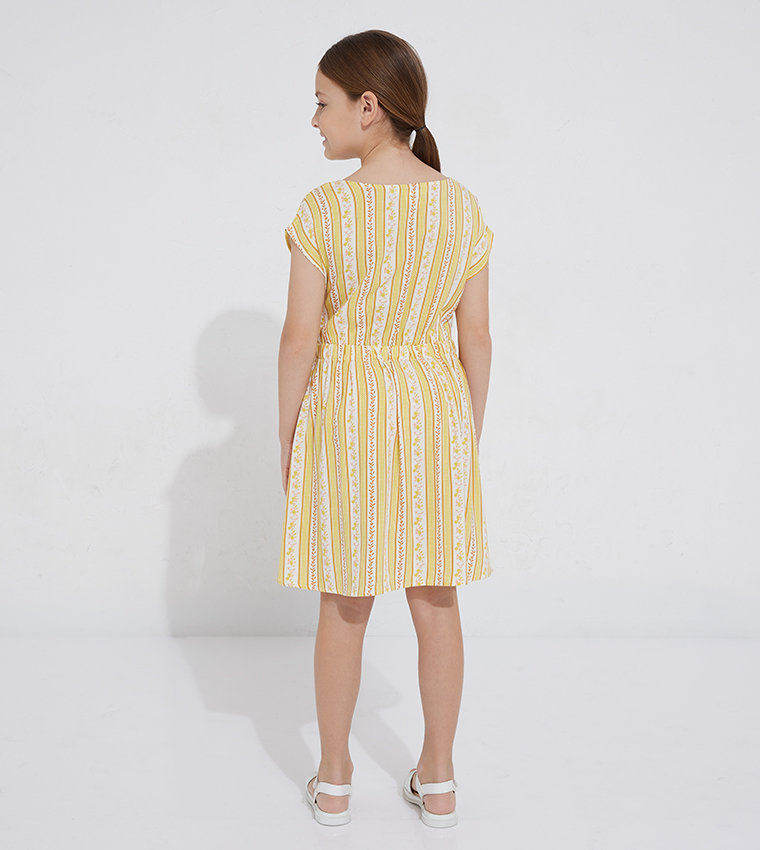 Aero Girl's Patterned Tie Detail Dress