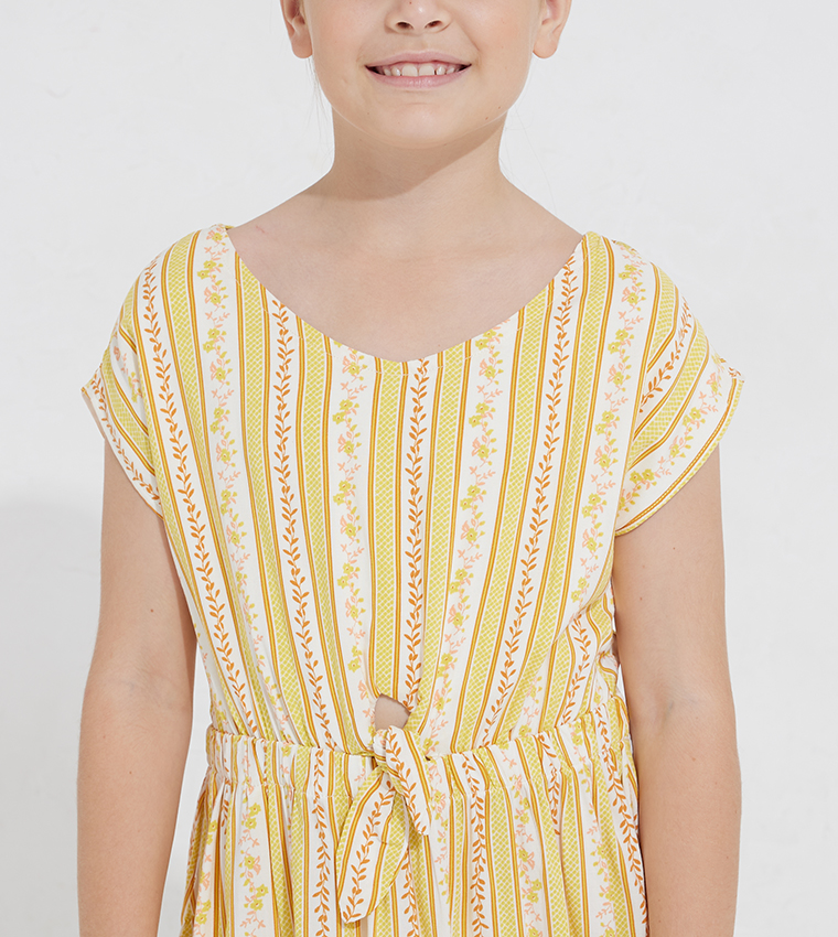 Aero Girl's Patterned Tie Detail Dress