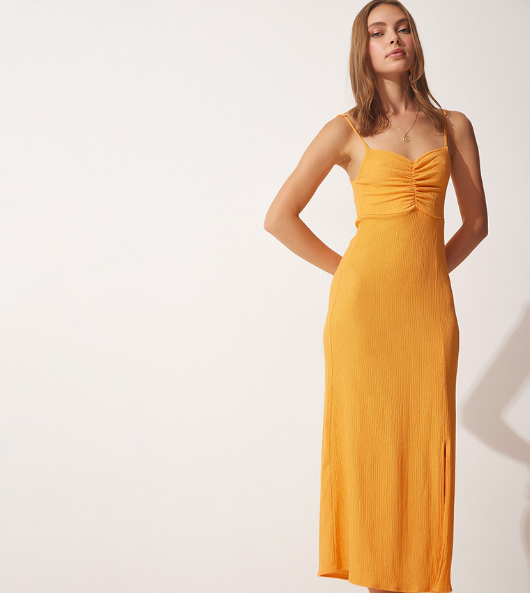 Orange hotsell gold dress