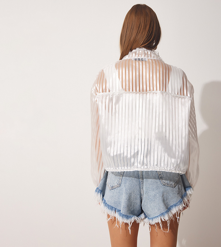 White sheer jacket hotsell