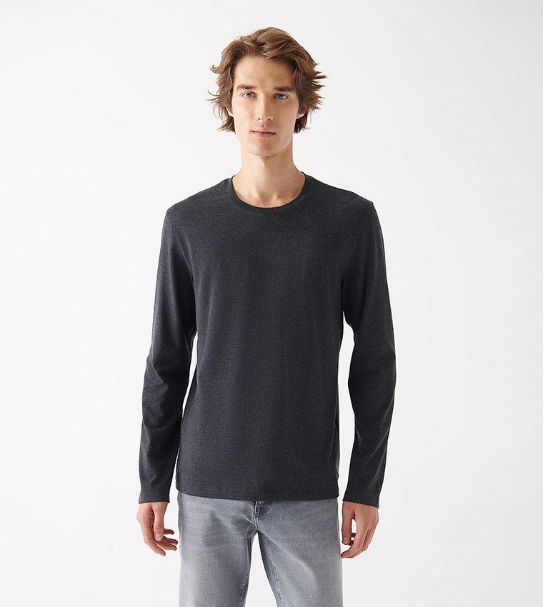 Buy Mavi Solid Long Sleeves T Shirt In Grey 6thStreet Bahrain