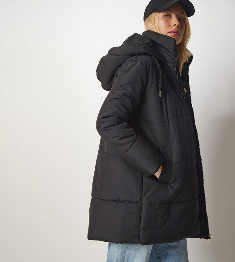 Oversized puffer 2024 jacket black