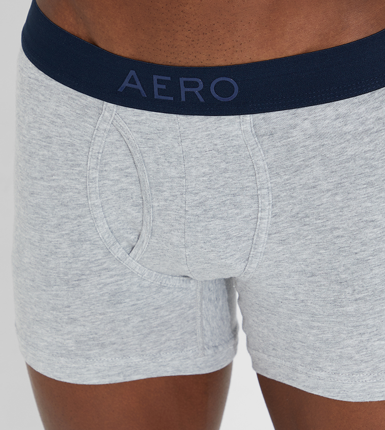 Buy Aeropostale Rubberized Logo Knit Boxer Briefs In Grey