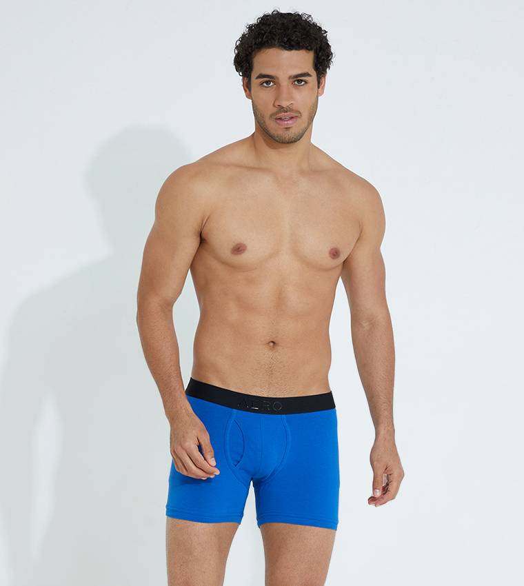 Buy Aeropostale Casual Relaxed Fit Boxer In Blue