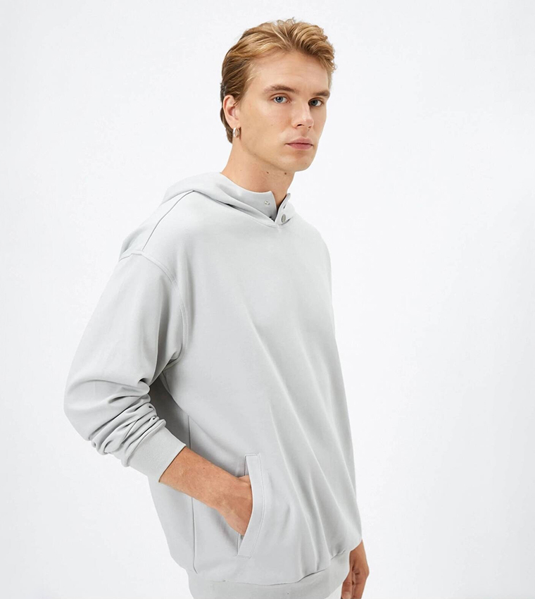 Long grey hoodie sale