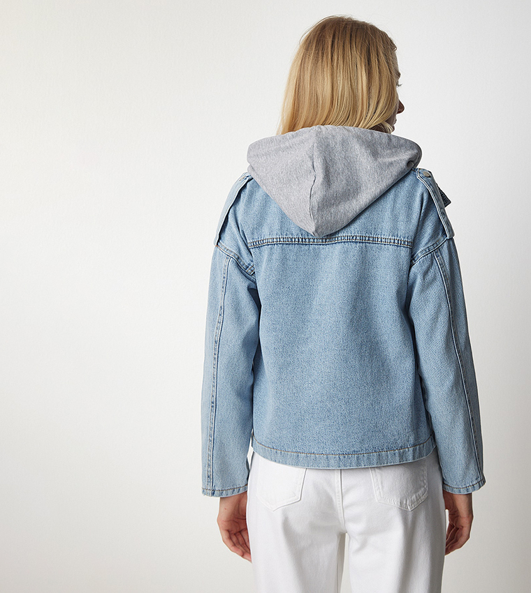 Women's denim jackets hot sale with hood